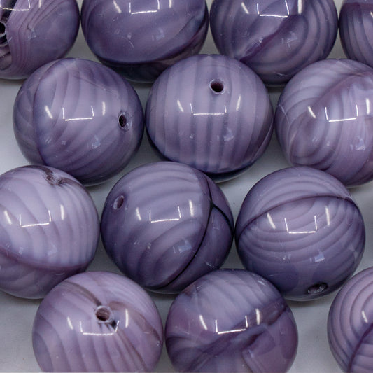 OUTLET 250g/50g Round Druck Beads, 16 x 16 mm, Silk Laender A (26017-A), Glass, Czech Republic