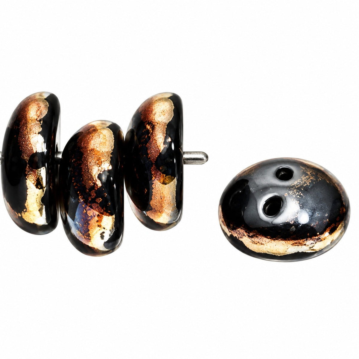 Piggy Beads, Black 23901 (23980-23901), Glass, Czech Republic