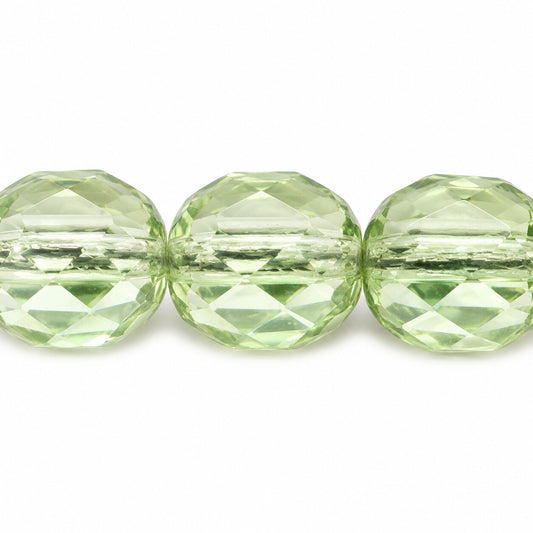 Faceted Special Cut Beads, Crystal Luster Green Full Coated (00030-14457), Glass, Czech Republic