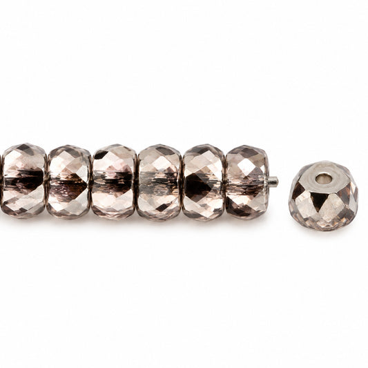 Faceted Special Cut Beads Rondelle, Transparent Light Amethyst Chrom (20040-27401), Glass, Czech Republic