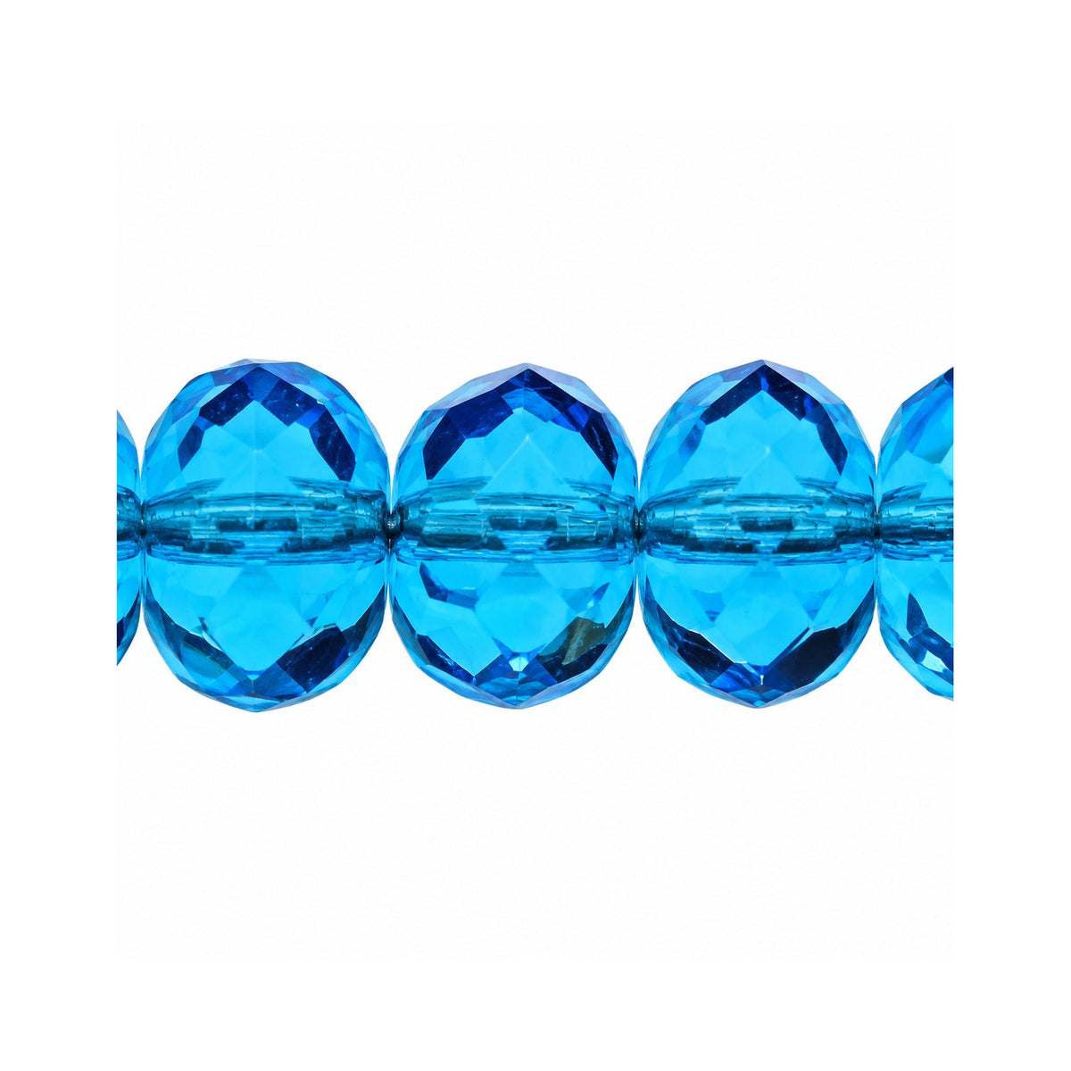 Special Cut Faceted Fire Polished Beads, Aqua (60030), Glass, Czech Republic