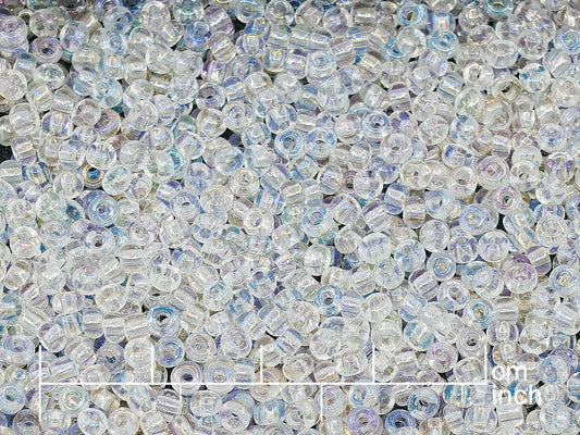 OUTLET Rocailles Seed Beads Preciosa Ornela size 8/0, Crystal, Rainbow White (58205), Glass, Czech Republic