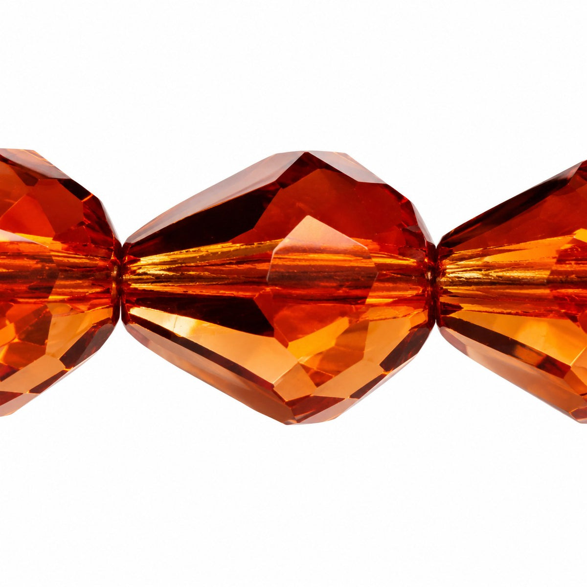 Faceted Fire Polished Beads Special Cut, Transparent Orange (10080), Glass, Czech Republic