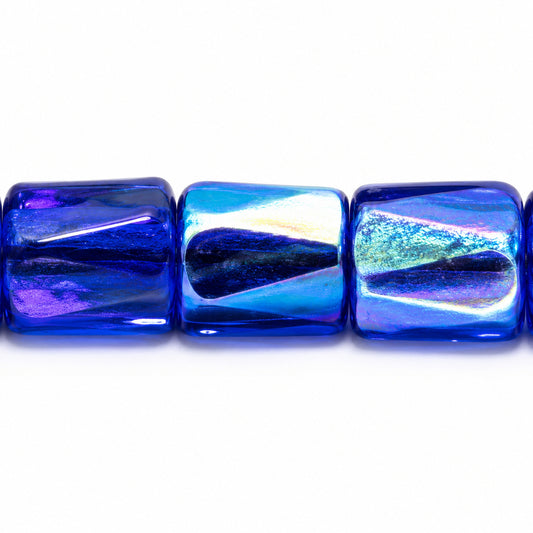 Faceted Special Cut Beads, Transparent Blue Ab (30070-28701), Glass, Czech Republic