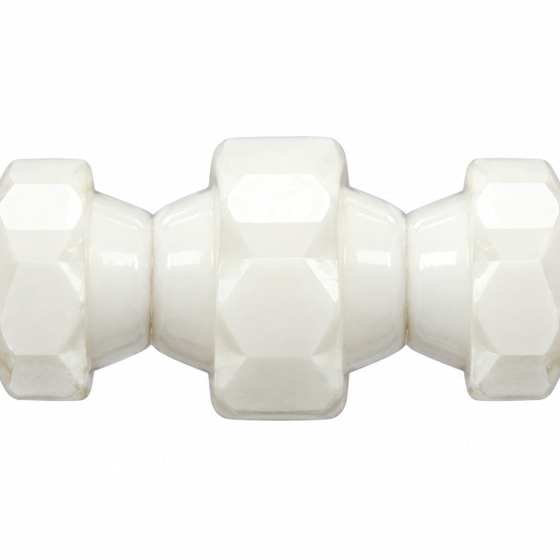 Faceted Special Cut Beads, Chalk White (03000), Glass, Czech Republic