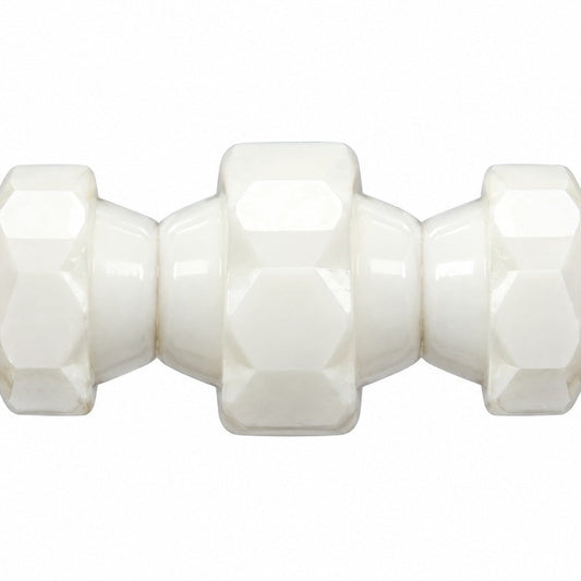 Faceted Special Cut Beads, Chalk White (03000), Glass, Czech Republic