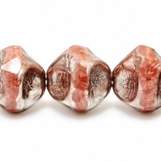 Special Cut Faceted Fire Polished Beads. Smashed, T1025 Platin (t1025-13702), Glass, Czech Republic