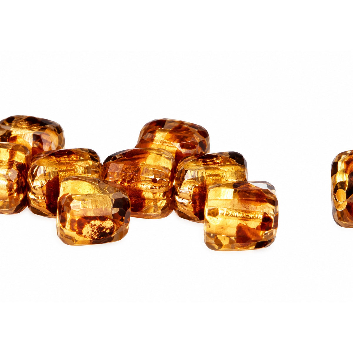 2-Hole Pressed Beads, Crystal Travertin (00030-86800), Glass, Czech Republic