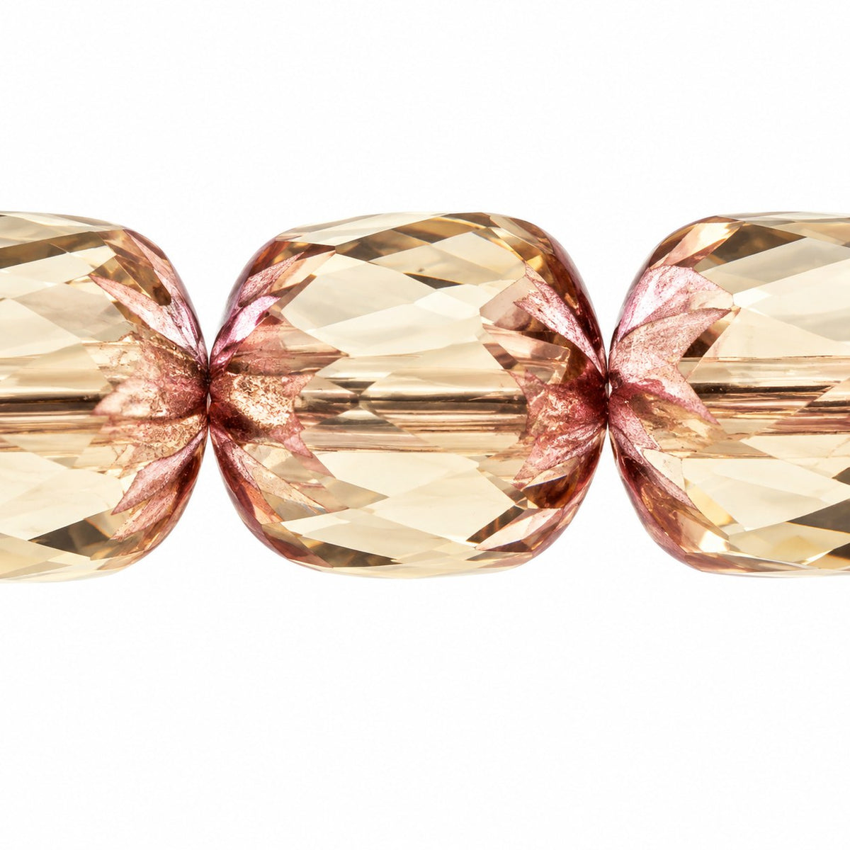 Faceted Fire Polished Beads Special Cut, Gray Luster Lila (40010-14494), Glass, Czech Republic