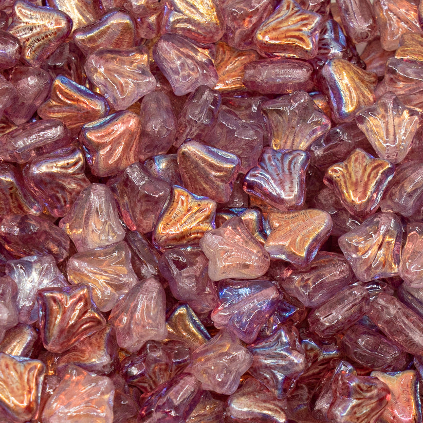 OUTLET 10 grams Lily Flower Beads, 9 x 9 mm, Crystal Ab 45135 (00030-28701-45135), Glass, Czech Republic