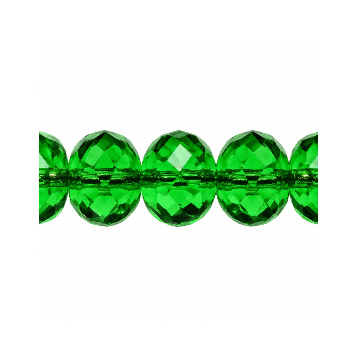 Special Cut Faceted Fire Polished Beads, Transparent Green (50110), Glass, Czech Republic