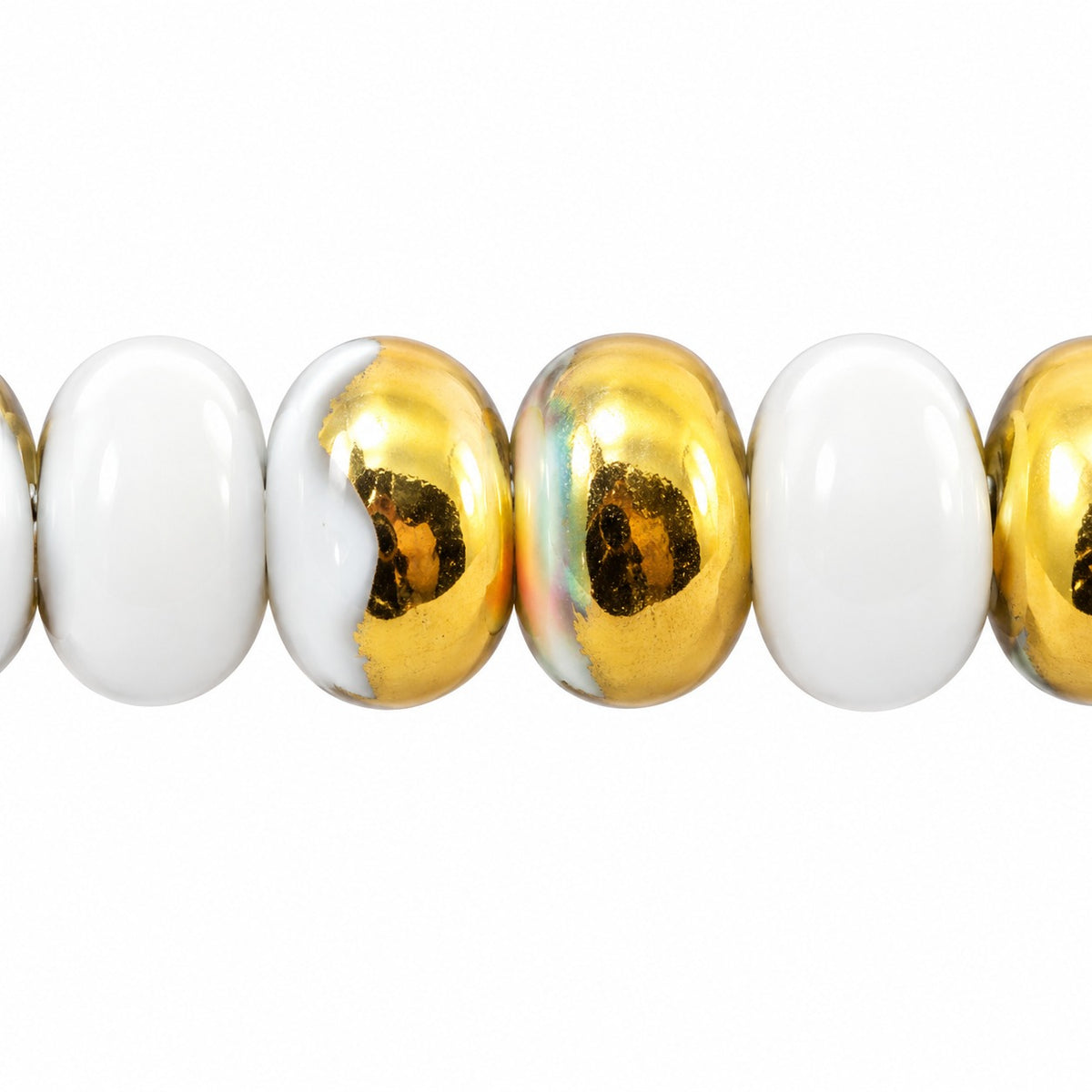 Oval Beads, Chalk White 98536 (03000-98536), Glass, Czech Republic
