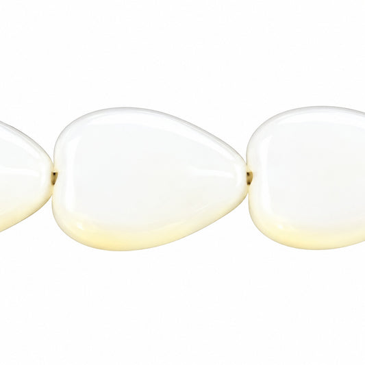 Heart Beads, Opal White (01000), Glass, Czech Republic