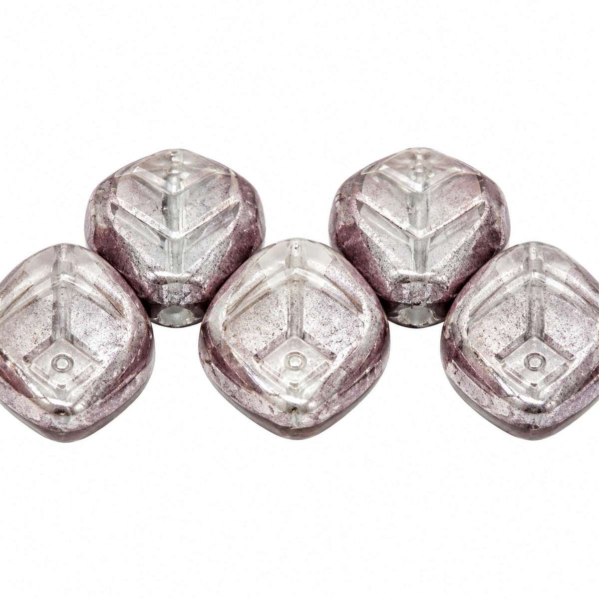 Small Leaf Pressed Beads, X2118 Hematite (x2118-14400), Glass, Czech Republic