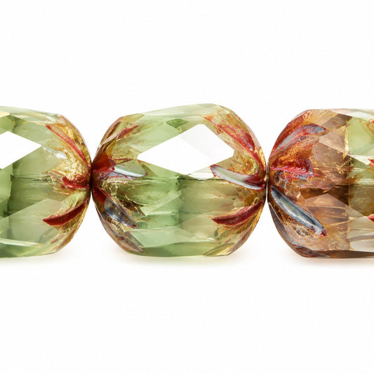 Faceted Fire Polished Beads Special Cut, X1107 Stain Strong (x1107-86805), Glass, Czech Republic