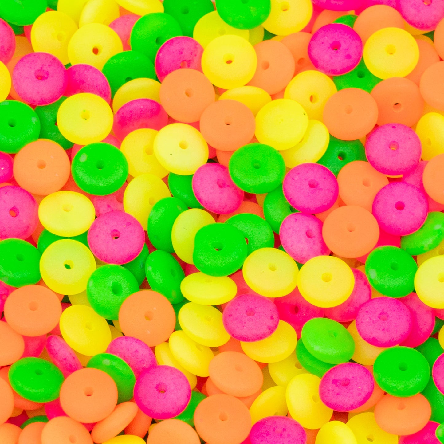 OUTLET 250克太空盘珠，6 x 6毫米，霓虹混合色（neon-mix），玻璃，捷克共和国