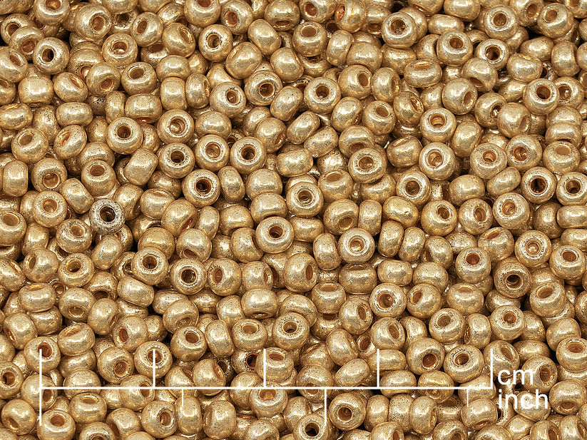 OUTLET 10 grams Preciosa Ornela Rocaille Seed Beads, 7/0, Gold (18304), Glass, Czech Republic