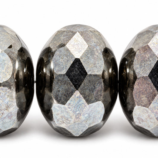 Special Cut Faceted Fire Polished Beads, Black Hematite (23980-14400), Glass, Czech Republic