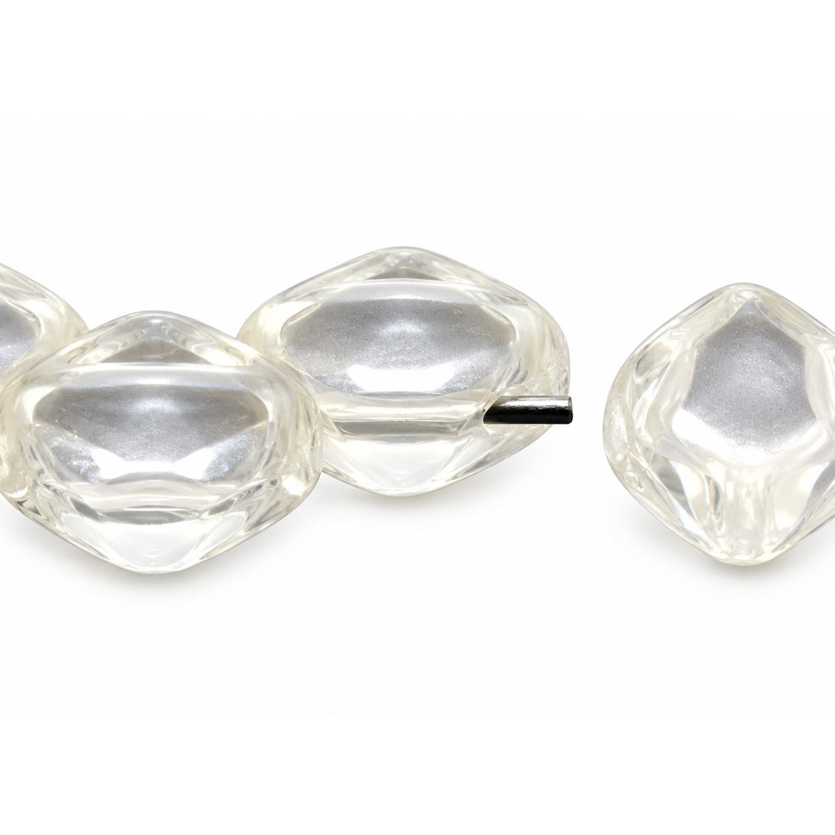 Silkt 2-Hole Beads, Crystal (30), Glass, Czech Republic