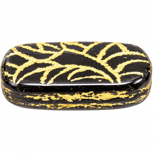 Oval With Ornament Beads, Black 54320 (23980-54320), Glass, Czech Republic