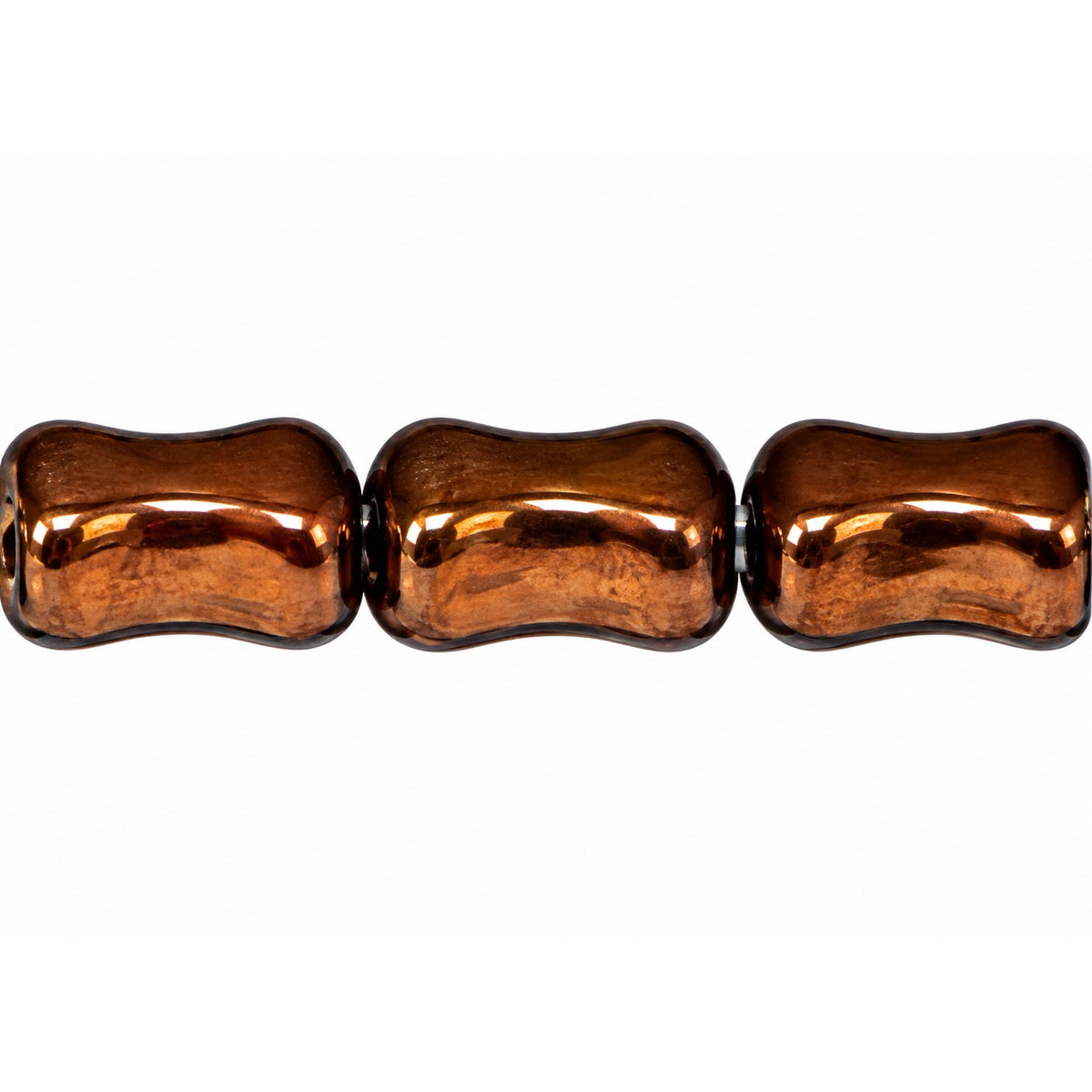 Shaped Pressed Beads, Black Bronze (23980-14415), Glass, Czech Republic
