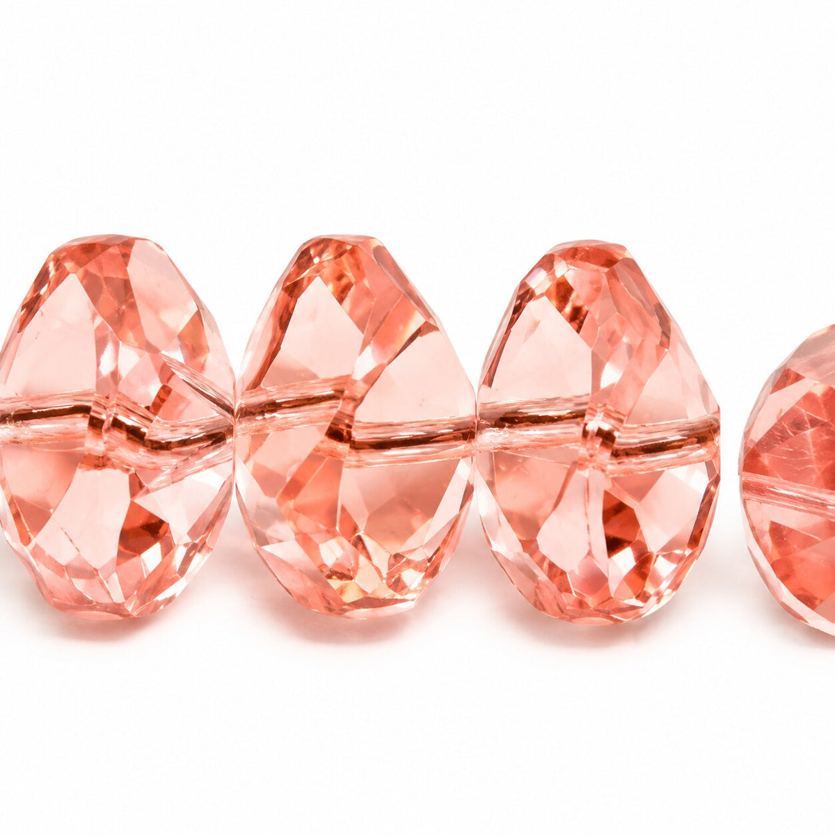 Faceted Special Cut Beads Rivoli, Transparent Pink (70100), Glass, Czech Republic