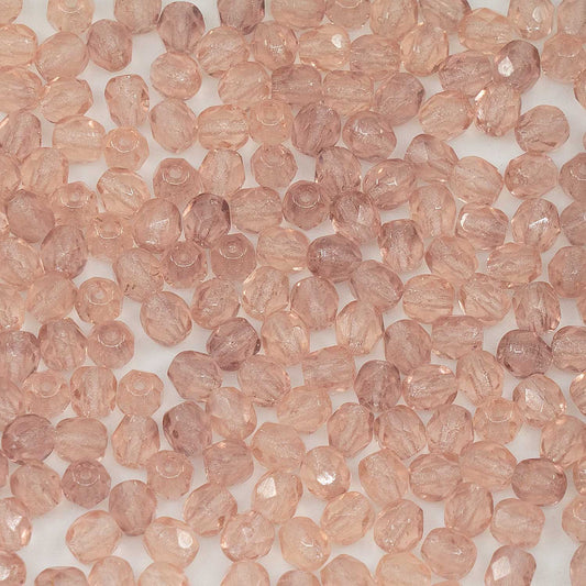 OUTLET 10 grams Faceted Round Fire Polished Beads, 4 x 4 mm, Pink Mixed Colors (pink-mix), Glass, Czech Republic