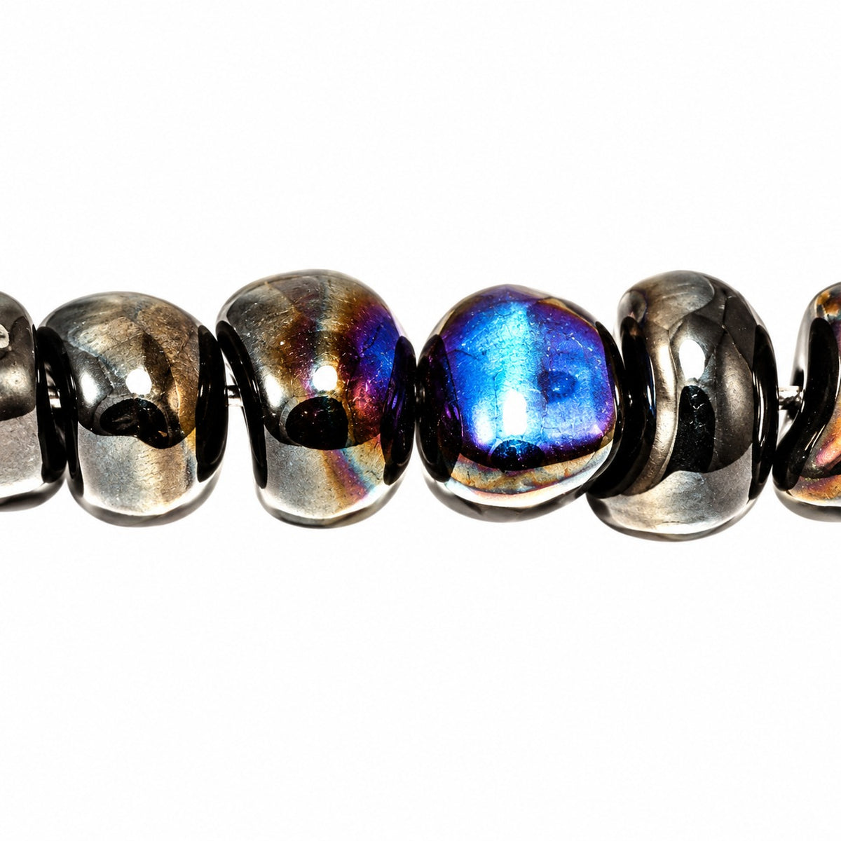 Oval Beads, Black 22201 (23980-22201), Glass, Czech Republic