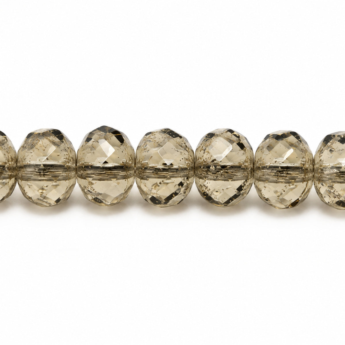 Special Cut Faceted Fire Polished Beads, Transparent Gray (40030), Glass, Czech Republic