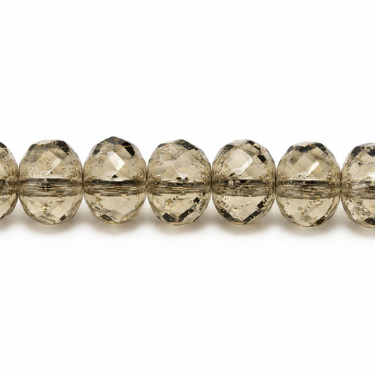 Special Cut Faceted Fire Polished Beads, Transparent Gray (40030), Glass, Czech Republic