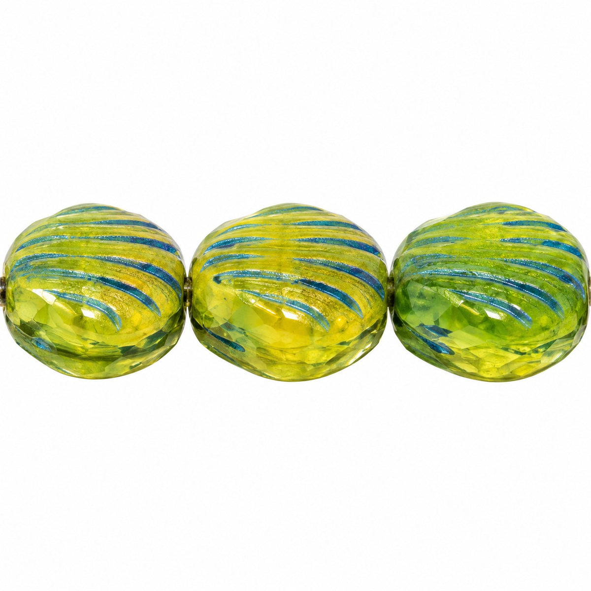 Small Shell Beads, X1785 Blue Lined (x1785-46430), Glass, Czech Republic
