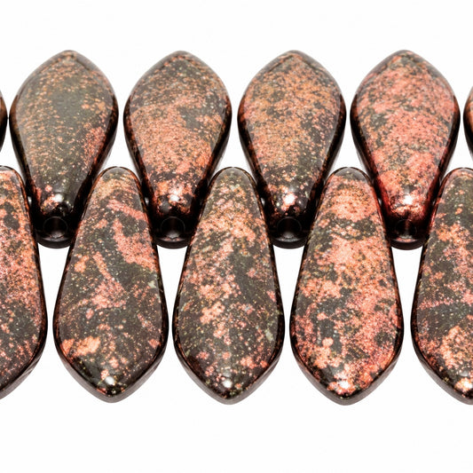 Dagger Beads, Black 47903 (23980-47903), Glass, Czech Republic