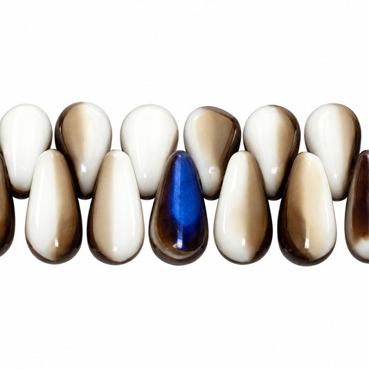 Dagger Beads, Chalk White 22201 (03000-22201), Glass, Czech Republic