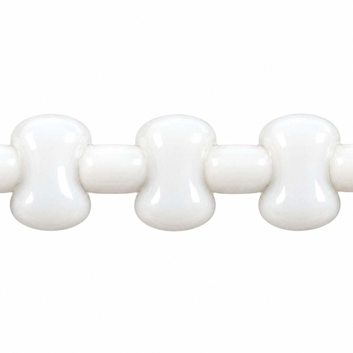 Shaped Pressed Beads, Chalk White (3000), Glass, Czech Republic