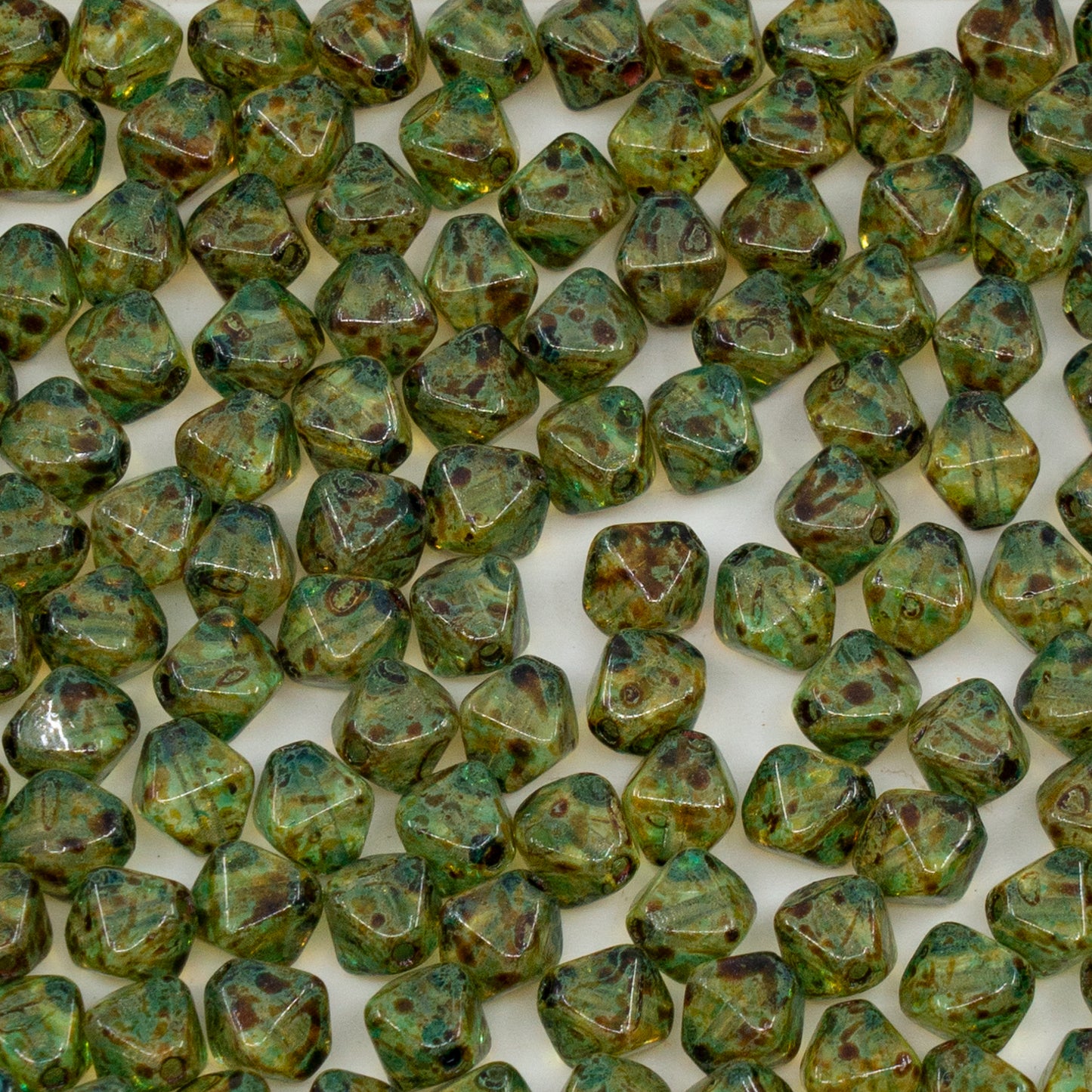 OUTLET 250g/50g Bicone Beads, 6 x 6 mm, Crystal Travertin Light Aqua Blue (00030-86800-34308), Glass, Czech Republic