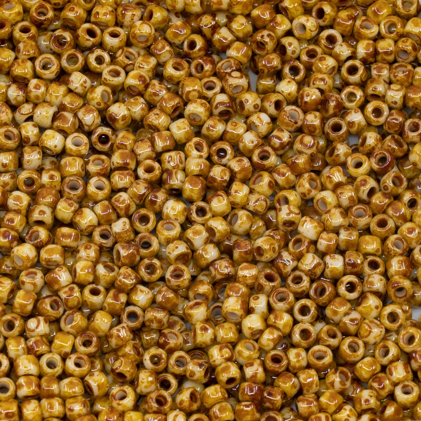 OUTLET 10g/50g TOHO Round Seed Beads Rocailles 8/0, Opaque White Travertin (#41-T), Glass, Japan