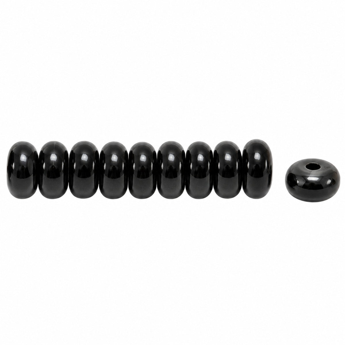 Space Disk Beads, Black Chrom (23980-27401), Glass, Czech Republic