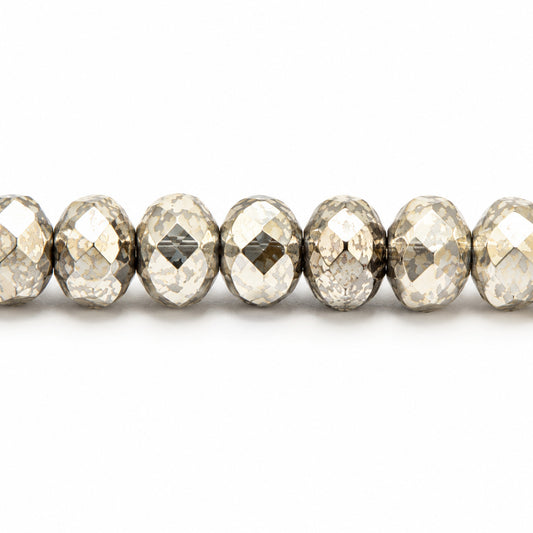 Special Cut Faceted Fire Polished Beads, Black Antique Silver Patina (23980-81002), Glass, Czech Republic