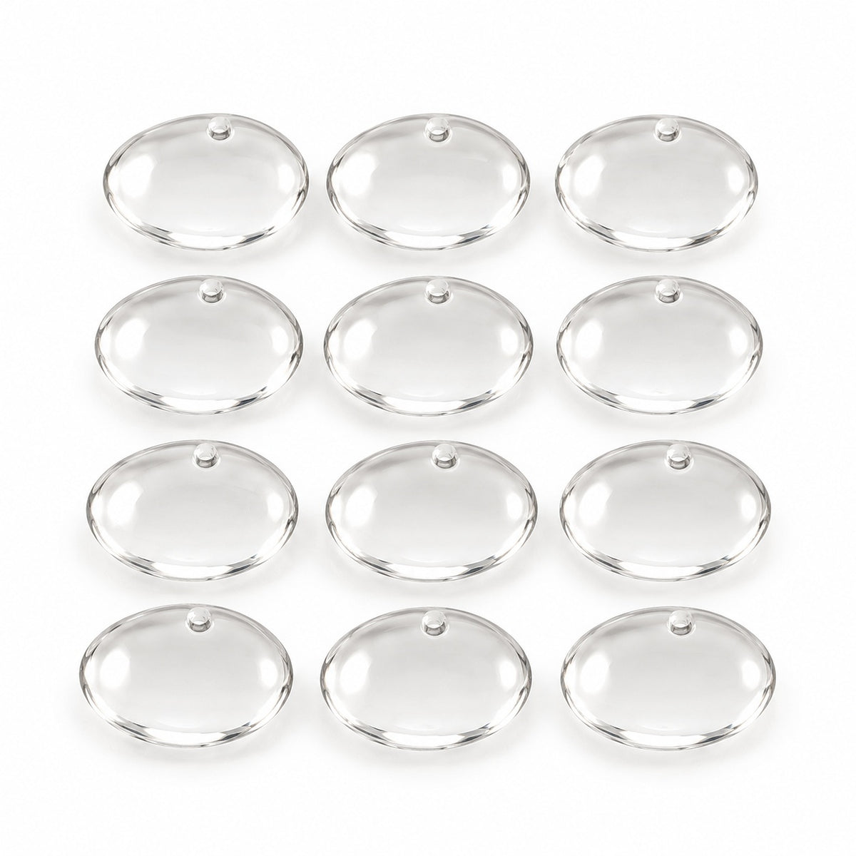 Oval Lentil Beads, Crystal (00030), Glass, Czech Republic