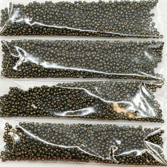 奥特莱斯 10克宝仕奥莎Ornela种子珠，圆孔，散装，11/0，深棕绿色79 (23980-79410)，玻璃，捷克共和国