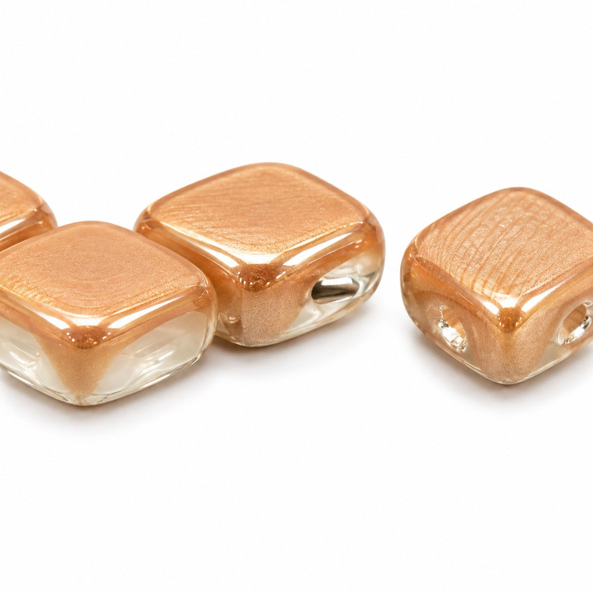 Silkt 2-Hole Beads, White 22501 (02010-22501), Glass, Czech Republic