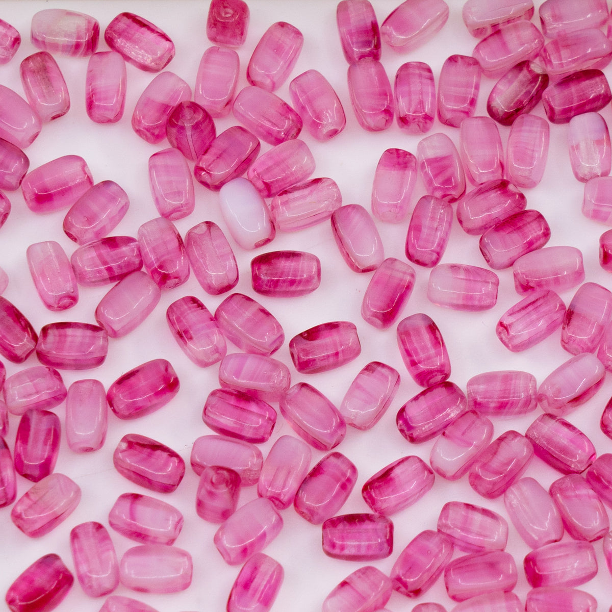 OUTLET 250g/50g Rectangle Bar Beads, 6 x 3 mm, Crystal Pink (crystal-pink), Glass, Czech Republic