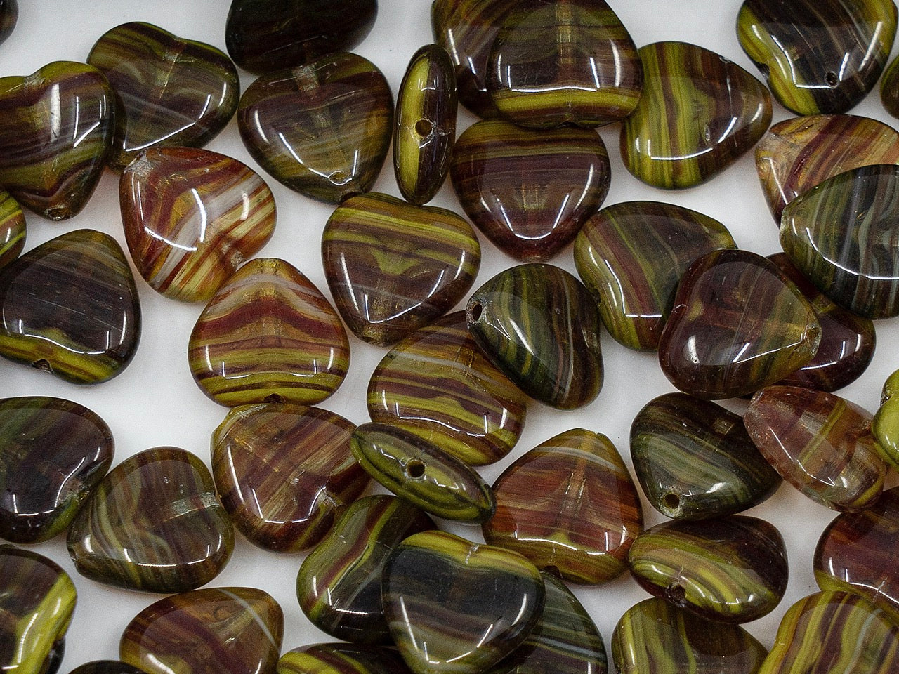 OUTLET Heart Leaf Beads, 10 mm, Glass, Czech Republic