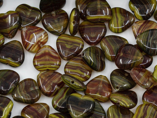 OUTLET Heart Leaf Beads, 10 mm, Glass, Czech Republic