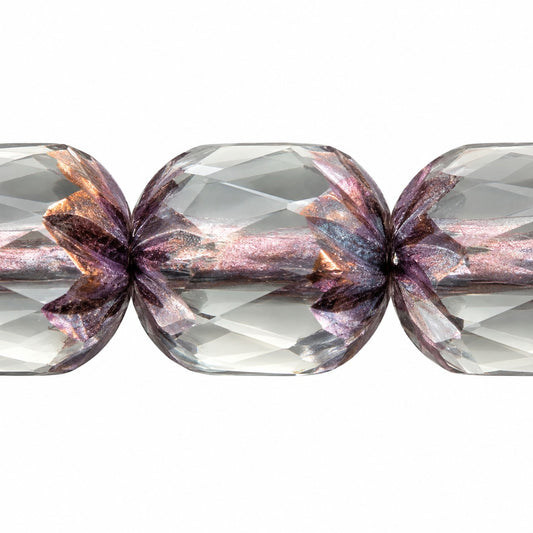 Faceted Fire Polished Beads Special Cut, Crystal Matte Vega Iris (00030-84110-15781), Glass, Czech Republic