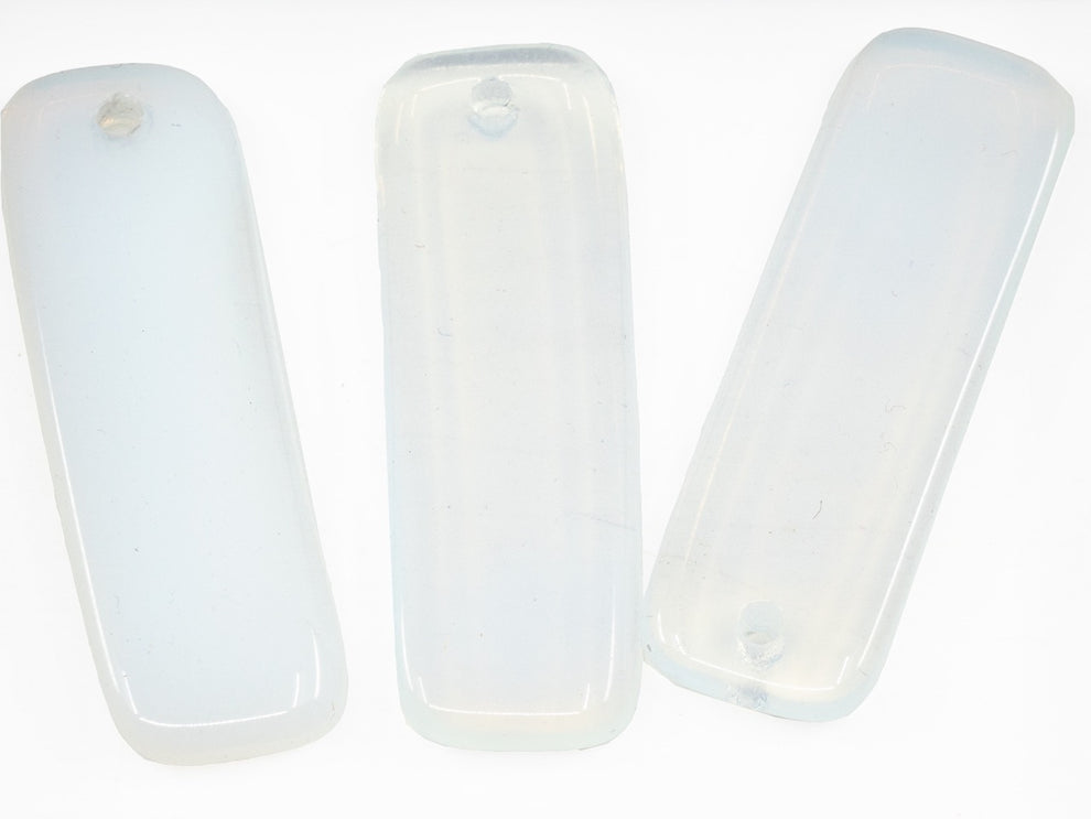 奥特莱斯 10克 吊坠压珠，30 x 10毫米，蛋白石白（01000），玻璃，捷克共和国