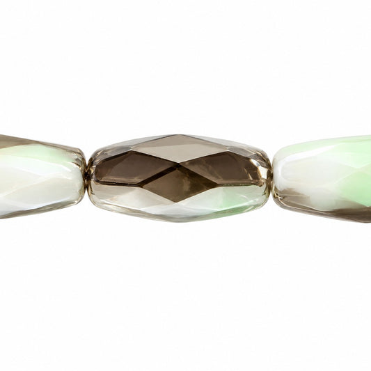 Fire Polished Faceted Oval Beads, Z0050 Chrom (z0050-27401), Glass, Czech Republic