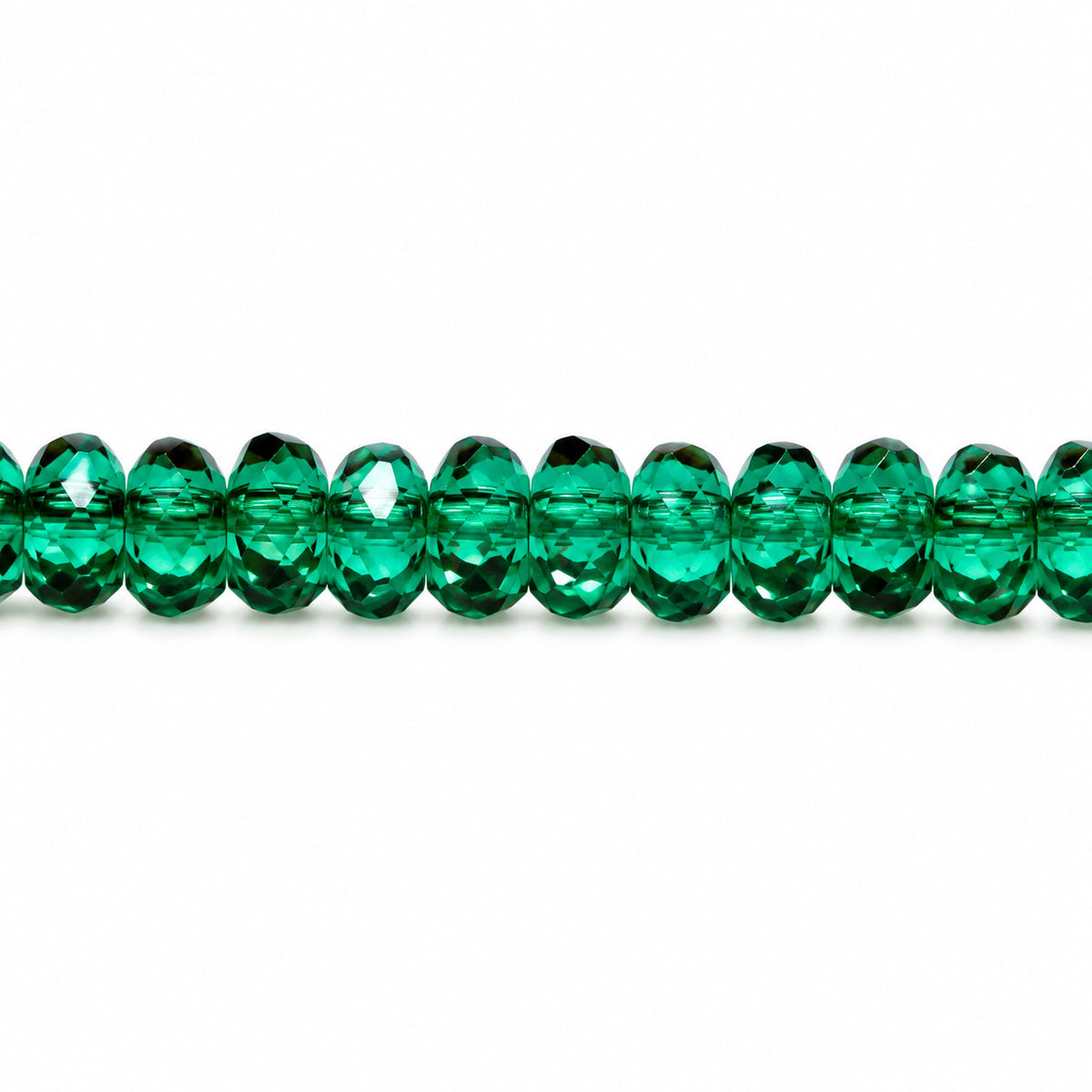 Special Cut Faceted Fire Polished Beads, Transparent Green Emerald (50730), Glass, Czech Republic
