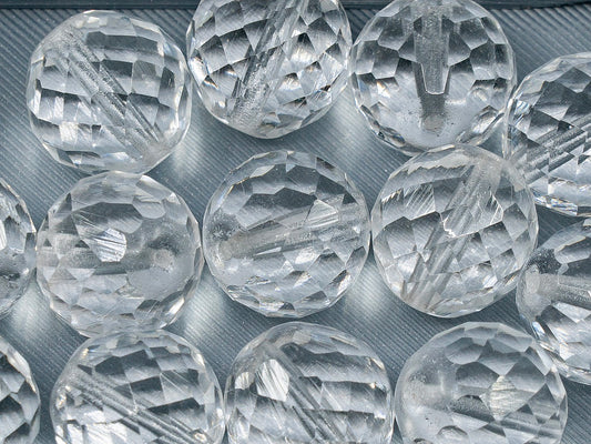 OUTLET 刻面圆珠，18 毫米，玻璃，捷克共和国