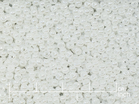 OUTLET Rocailles Seed Beads Preciosa Ornela size 8/0, Alabaster White, Sfinx White (57102), Glass, Czech Republic